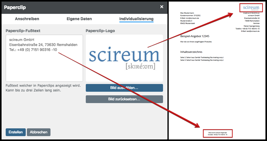 Individualisierung Paperclip